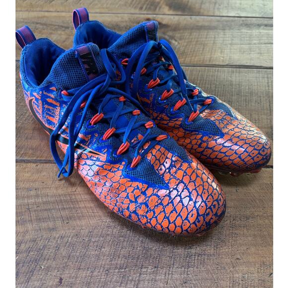 Nike‎ Vapor Untouchable Pro Football Cleats Orange Blue Snake 880407-408 Size 11 - Picture 2 of 16